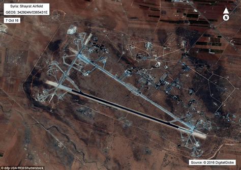 Dod Releases Satellite Images Of Syrian Airfield Hit By Us Daily Mail