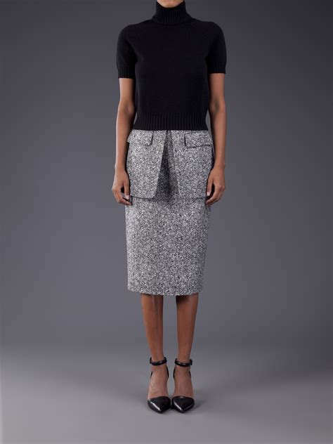 Lyst Michael Kors Tweed Skirt In Gray