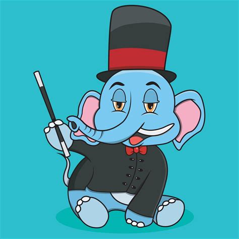 Character Elephant With Magician Custom 4268127 Vector Art at Vecteezy