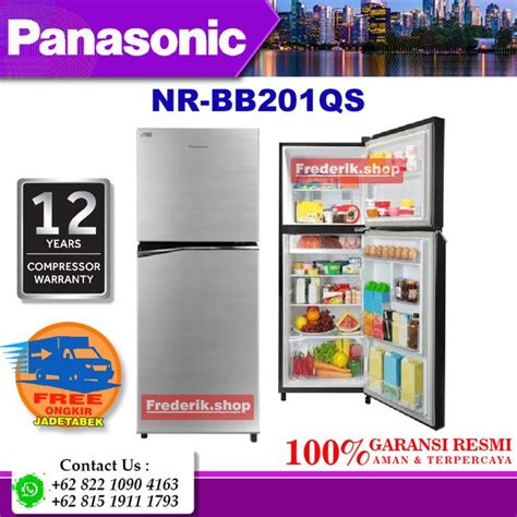 Jual PANASONIC NRBB201QS KULKAS 2 PINTU 196 LITER INVERTER ECO NAVI AG