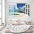 FOTOTAPETE Beach Window 2T1 127cm X 183cm Fenster Ausblick Meer