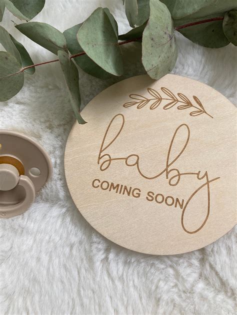 Baby Coming Soon Announcement Plaque Laser Cut Etsy