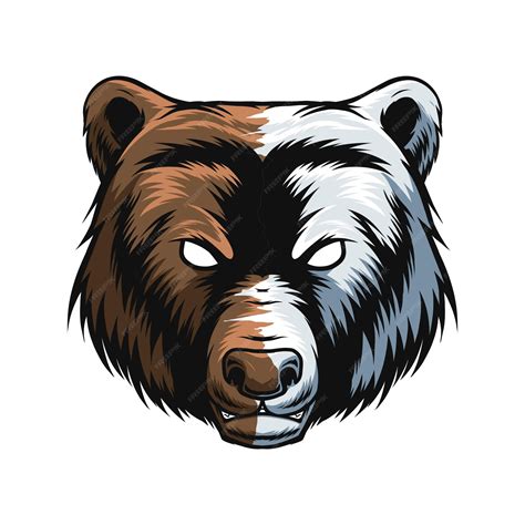 Premium Vector | Bear head vector mascot drawing