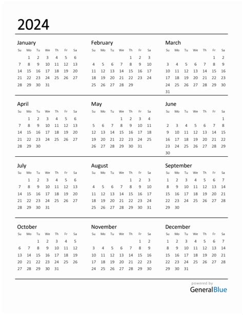 2025 Yearly Calendar Printable Calendars 2025