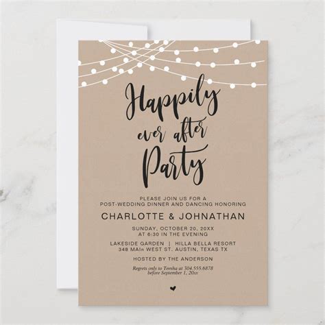 Happily Ever After Brunch Elopement Invitation Artofit