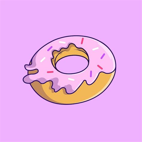 Premium Vector Doughnut Cartoon Vector Icons Illustration Flat Cartoon Concept