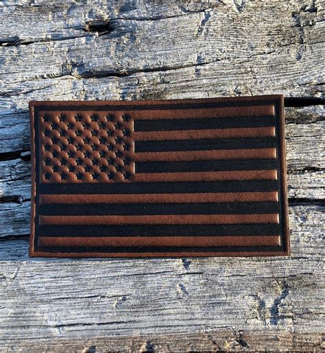 Large American Flag Leather Patch Etsy