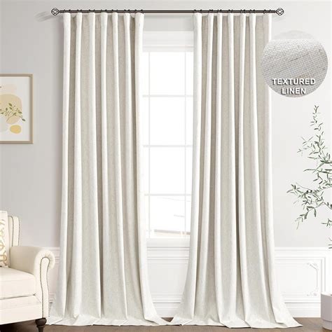 Joywell Linen 100 Blackout Curtains 102 Inches Long Rod