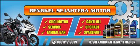 Template Banner Bengkel Motor Format CDR - Masvian