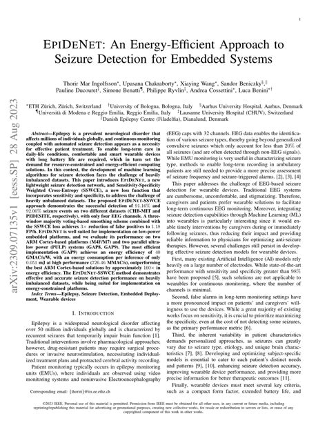 Pdf Epidenet An Energy Efficient Approach To Seizure Detection For