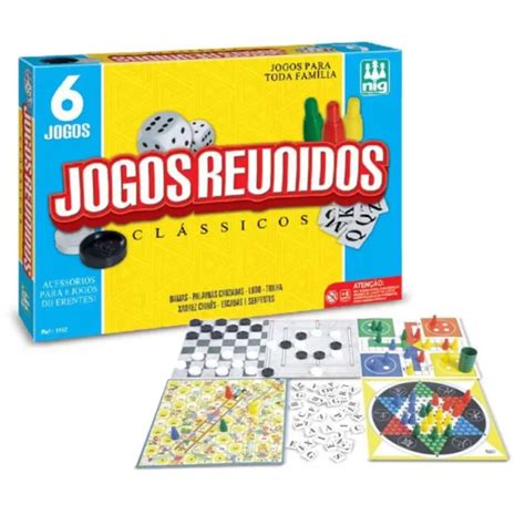 Jogo de tabuleiro Super Jogos Clássicos Reunidos 6 em 1 GAMES