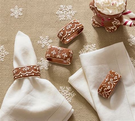 Napkin Rings Gold Silver Wood Napkin Rings Pottery Barn