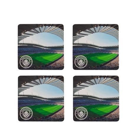 Manchester City 4 Pack Stadium Coaster Official Man City Store