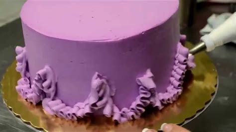 How To Make Purple Icing Birthday Cake Youtube