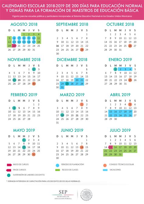 Calendario Escolar 2019 A 2020 Sep 190 Dias Para Imprimir