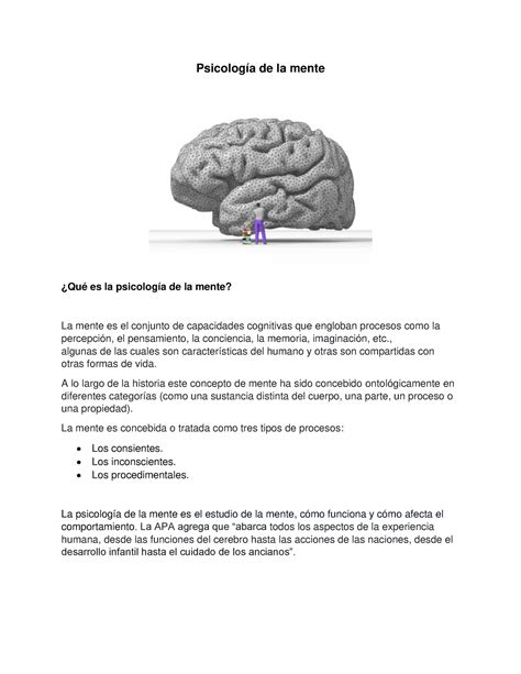 Psicología De La Mente 2 Psicología De La Mente ¿qué Es La Psicología De La Mente La Mente Es