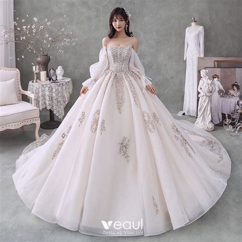 Estilo Victoriano Marfil Transparentes Boda Vestidos De Novia 2020 V