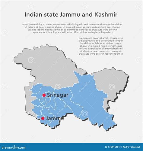 State Of Jammu And Kashmir India With Capital City Jammu Hand Drawn Map Vector Illustration ...