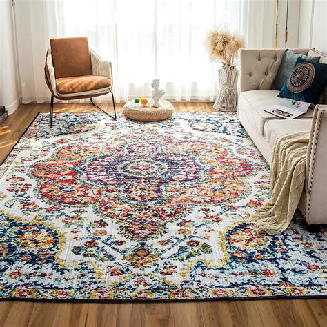 VKLIVING Area Rugs Machine Washable Rug 5 X 7 Vintage Design Washable