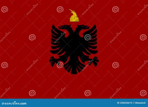 Glossy Glass Flag Of Albania From 1928 To 1934 Stock Illustration