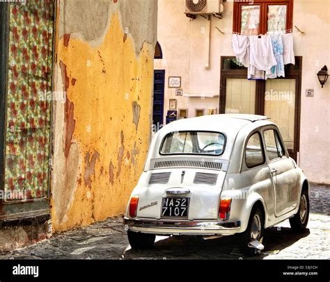 The Classic Fiat Nuova 500 Automobile Made In The Late 1950s And 60s