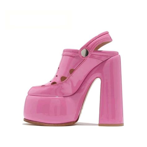 Emma Jones Round Toe Chunky Heels Platforms Versatile Sole Summer