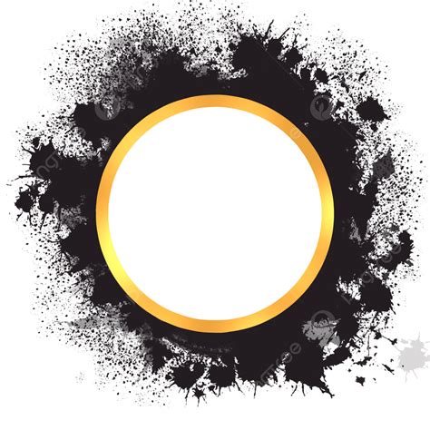 Round Frame With Black Splash, Black Splash, Splash Art, Art PNG Transparent Clipart Image and ...