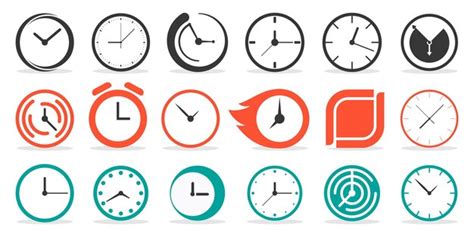 Premium Vector Clock Icon Collection Set Of Abstract Time Clock Icons