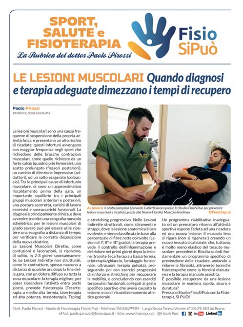 Le Lesioni Muscolari Quando Diagnosi E Terapia Adeguate Dimezzano I