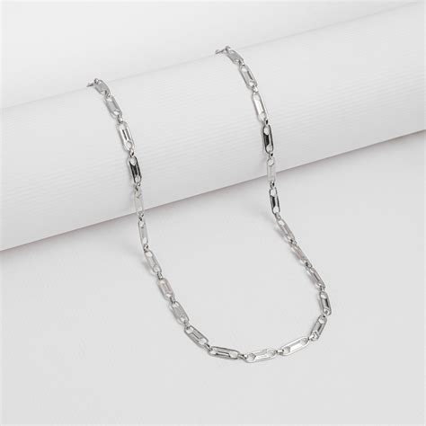 Pure Silver Blade Platinum Finish Chain