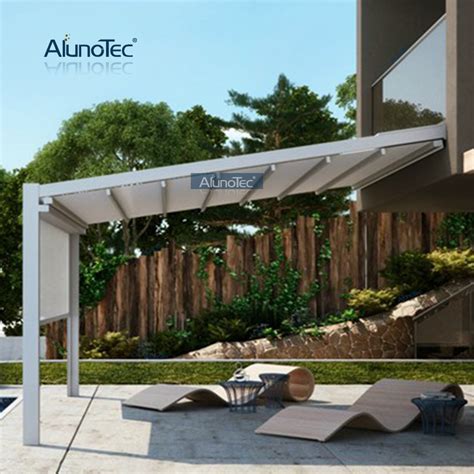 Alunotec Windproof Metal Bioclimatic Canopy Retractable Pergola Folding