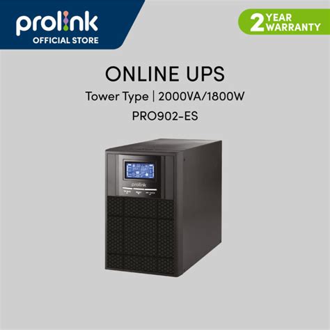 Prolink 2KVA 1800W Pure Sine Wave Online Smart UPS