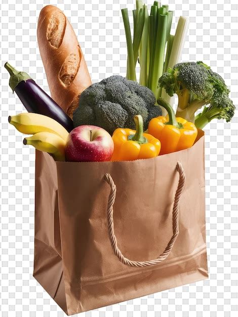 Una Bolsa De Papel Con Verduras Y Frutas Y Verduras Archivo Psd Premium