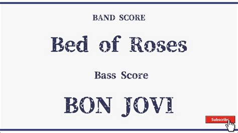 BON JOVIBand ScoreBed Of RosesBass Tab YouTube