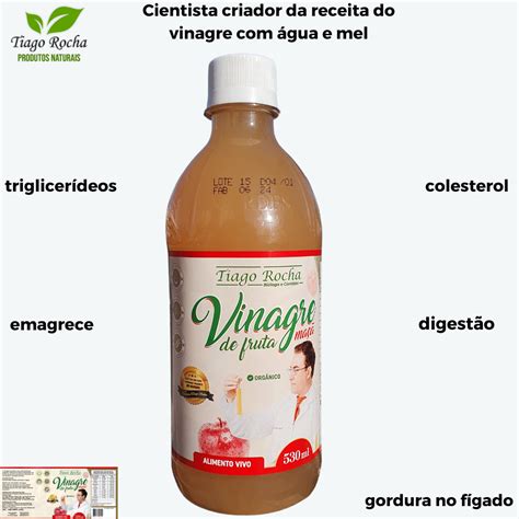 Vinagre de maça orgânico Tiago Rocha Produtos Naturais Tiago Rocha