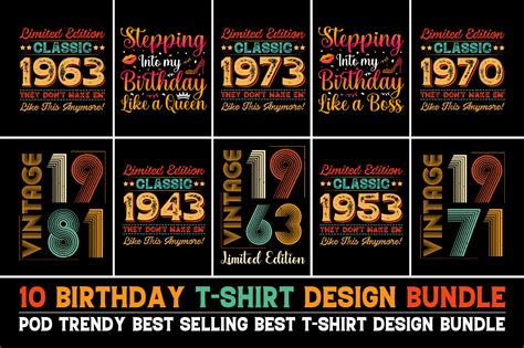 Birthday T-Shirt Design Bundle - Buy t-shirt designs