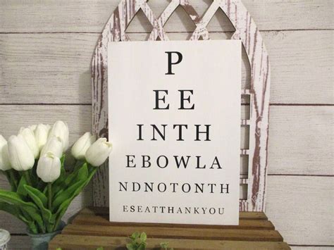 Funny Bathroom Sign, Humorous Bathroom Sign Bathroom Eye Chart Wood ...