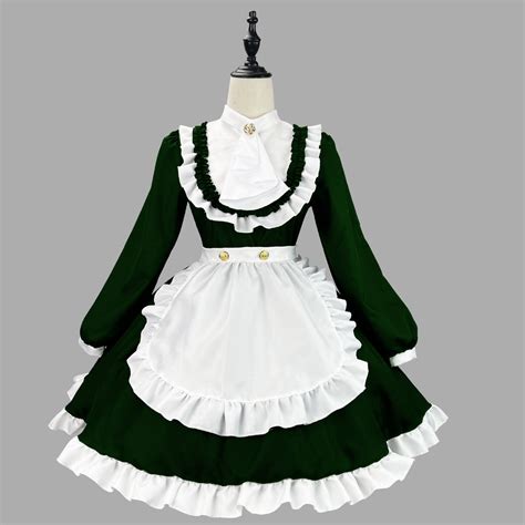 British Style Apron Maid Cosplay Costume Sissy Cross Dessing Classic