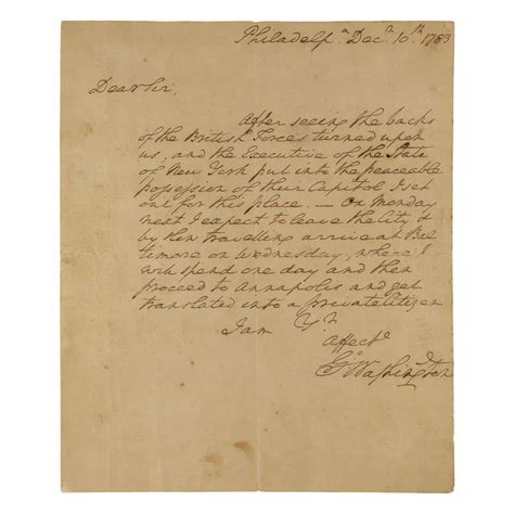 George Washington letter, $362,500, Doyle New York - The Journal of ...