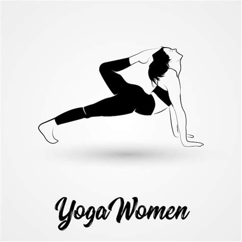 Diseño de logotipo de yoga para mujeres Vector Premium