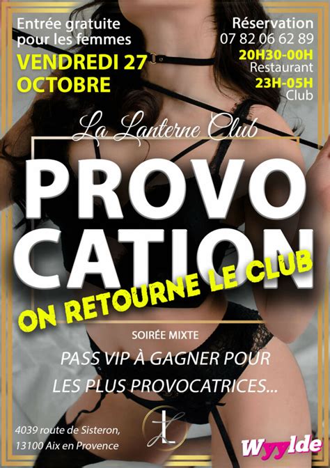 LA PROVOCATION La Lanterne Club libertin à Aix en Provence