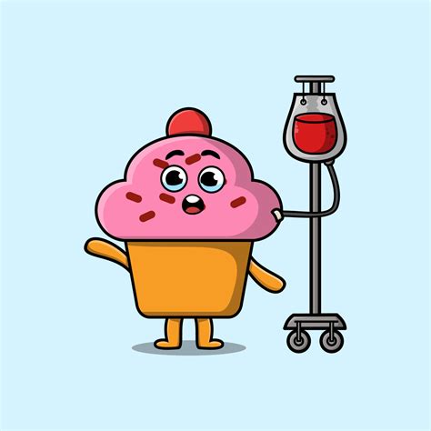 Cute cartoon of Cupcake having blood transfusion 12987937 Vector Art at ...