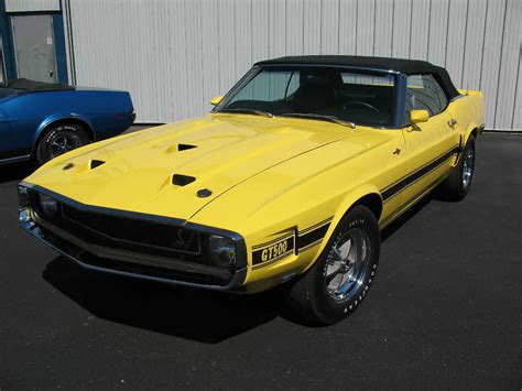 Bright Yellow 1969 Ford Mustang Shelby Gt 500 Convertible