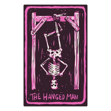 Diseño Png Y Svg De La Carta Del Colgado En Un Tarot Con Temática De Esqueletos Para Camisetas