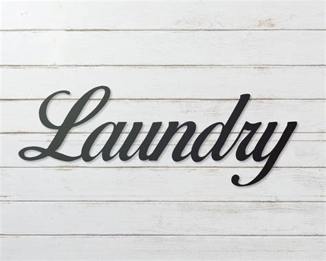 Laundry Sign Metal Word Sign Laundry Room Decor Bathroom Etsy