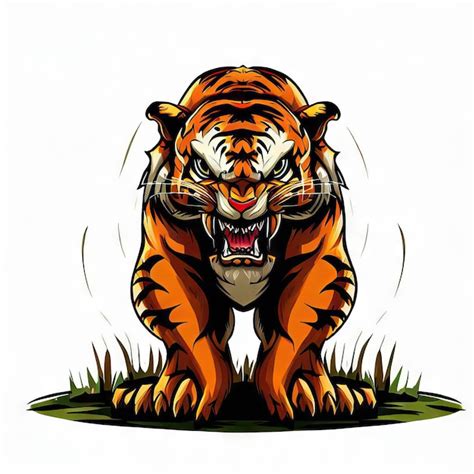 Premium Ai Image Roaring Tigers Dominance Generative Ai