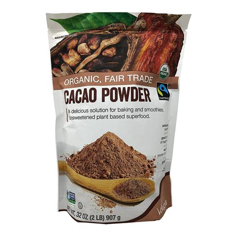 Volupta Organic And Fair Trade Unsweetened Super Food Cacao Powder 32 Ounce