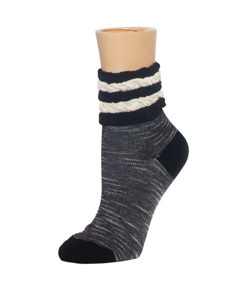 Layered Scrunch Cotton Blend Shortie Sock Scrunch Fashion Socks