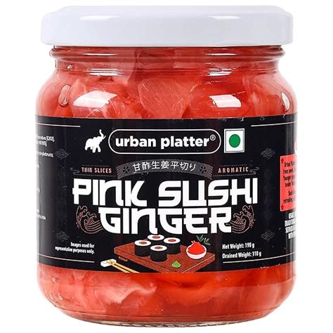 Urban Platter Pink Sushi Ginger G Drained Weight G Gari