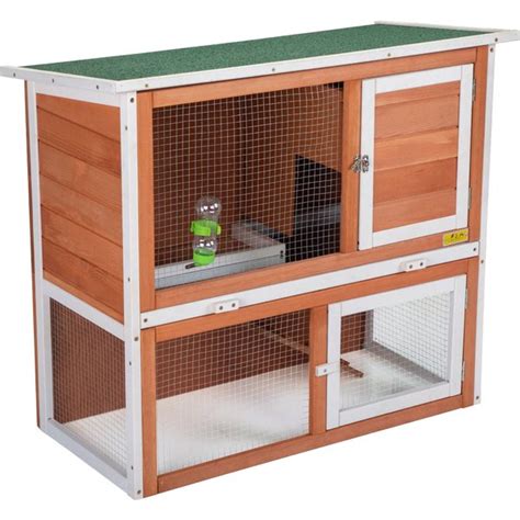 Trixie Natura Rabbit Hutch With Sloped Roof Glazed Pine Small Chewy